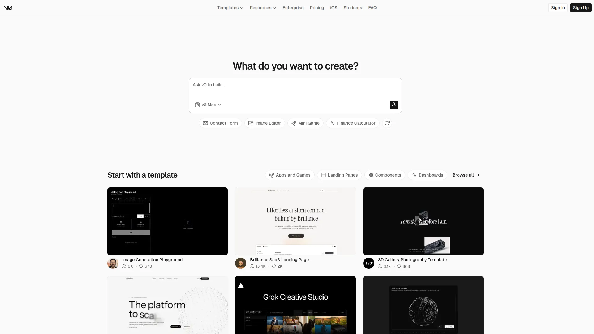 v0 screenshot 1