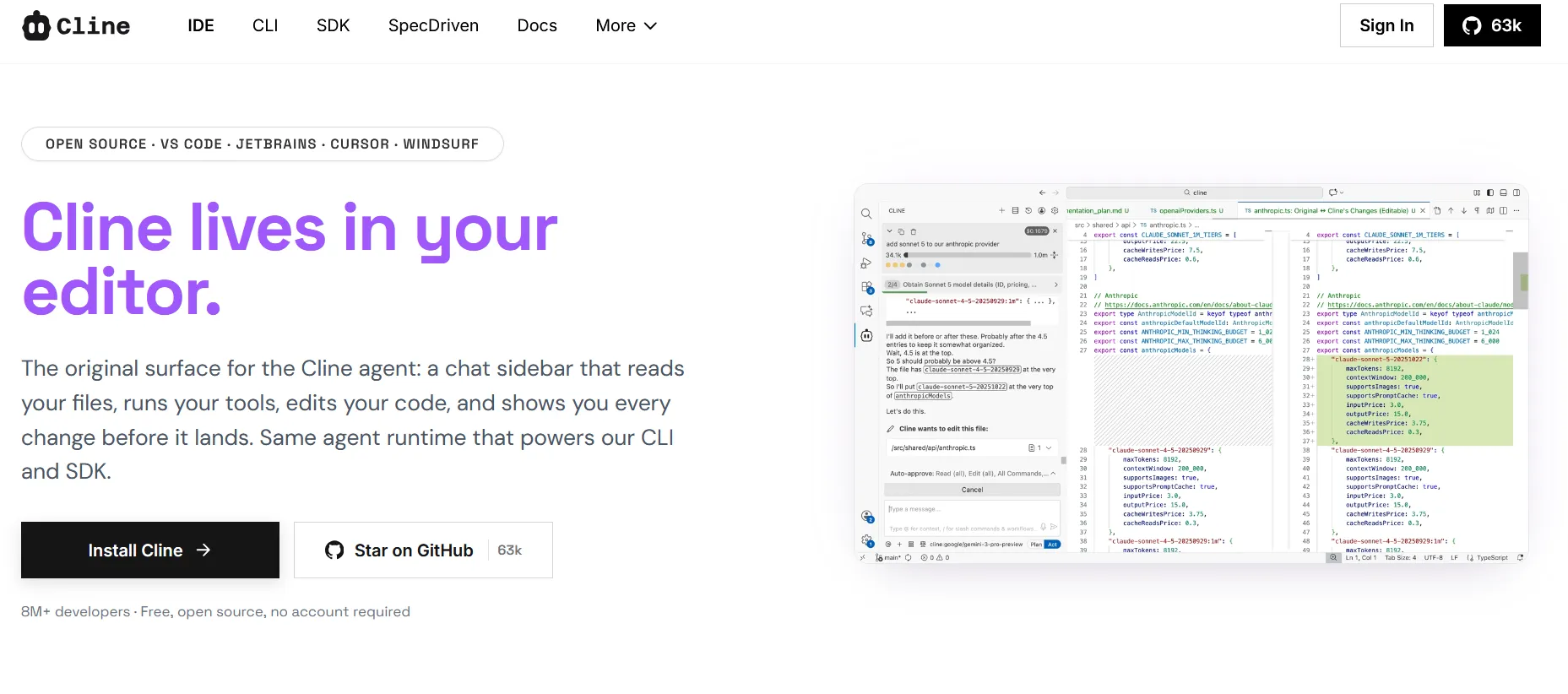 Cline screenshot 1